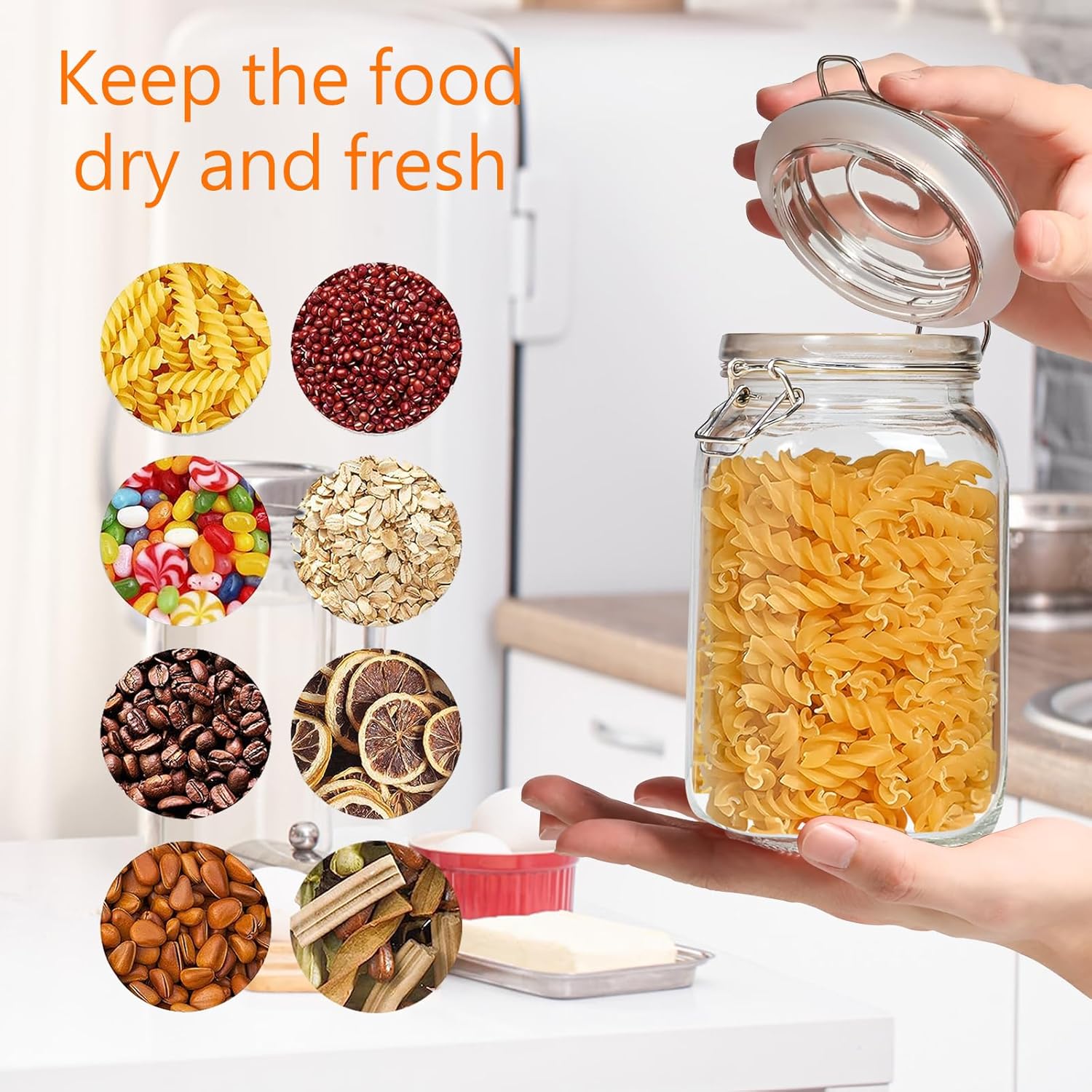 Clear Food Storage Jars 50oz S - Food Storage Glass Set recensione e prezzo