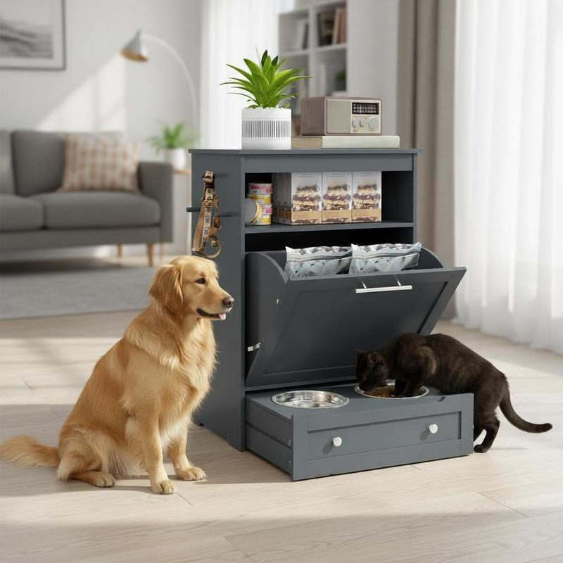 Pet Feeder Station Storage Cab - Food Storage Cabinet recensione e prezzo
