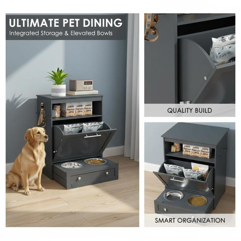 Pet Feeder Station Storage Cab - Food Storage Cabinet recensione e prezzo