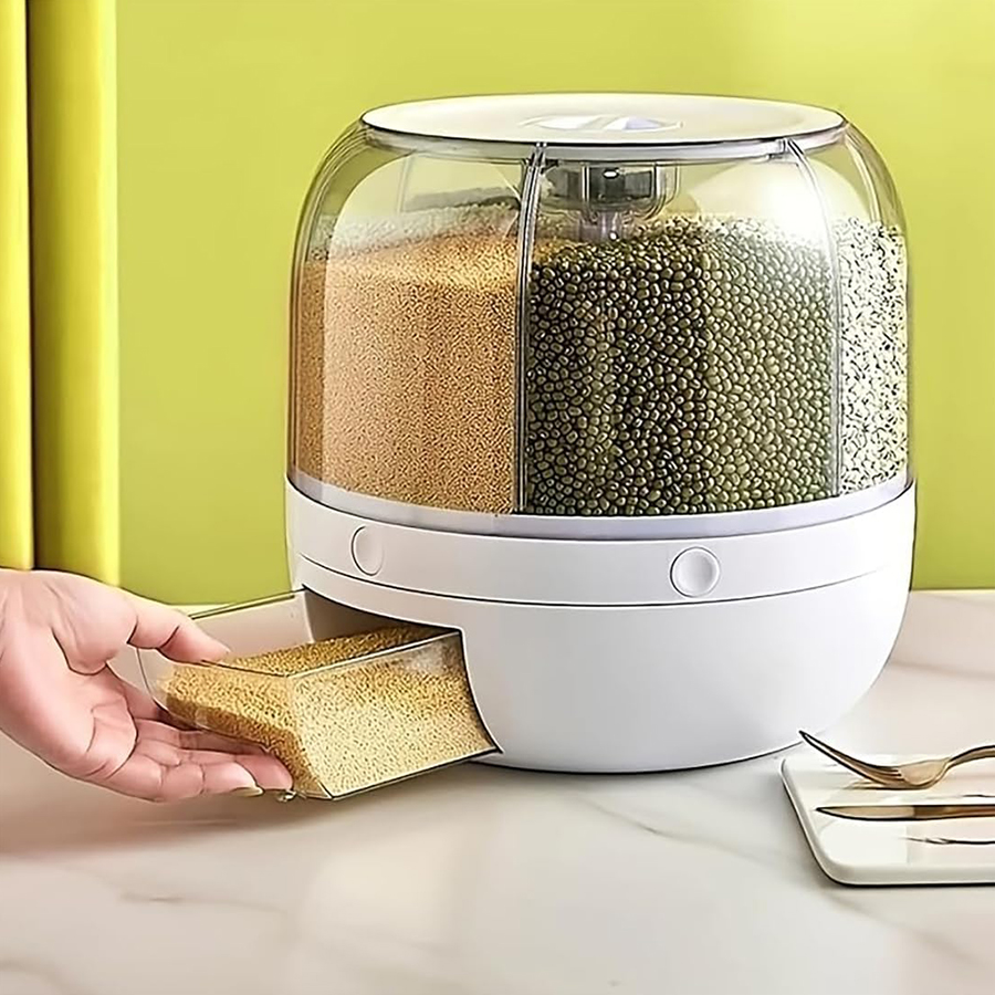 360° Rotating 6-Grid Food Disp - Portion Control Container recensione e prezzo