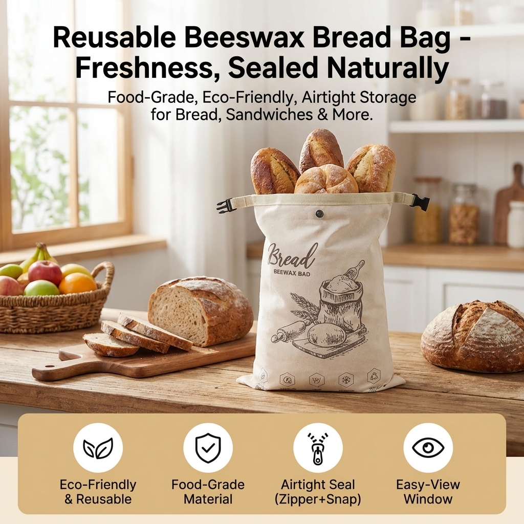 Reusable Beeswax Bread Bag wit - Food Storage Zipper recensione e prezzo
