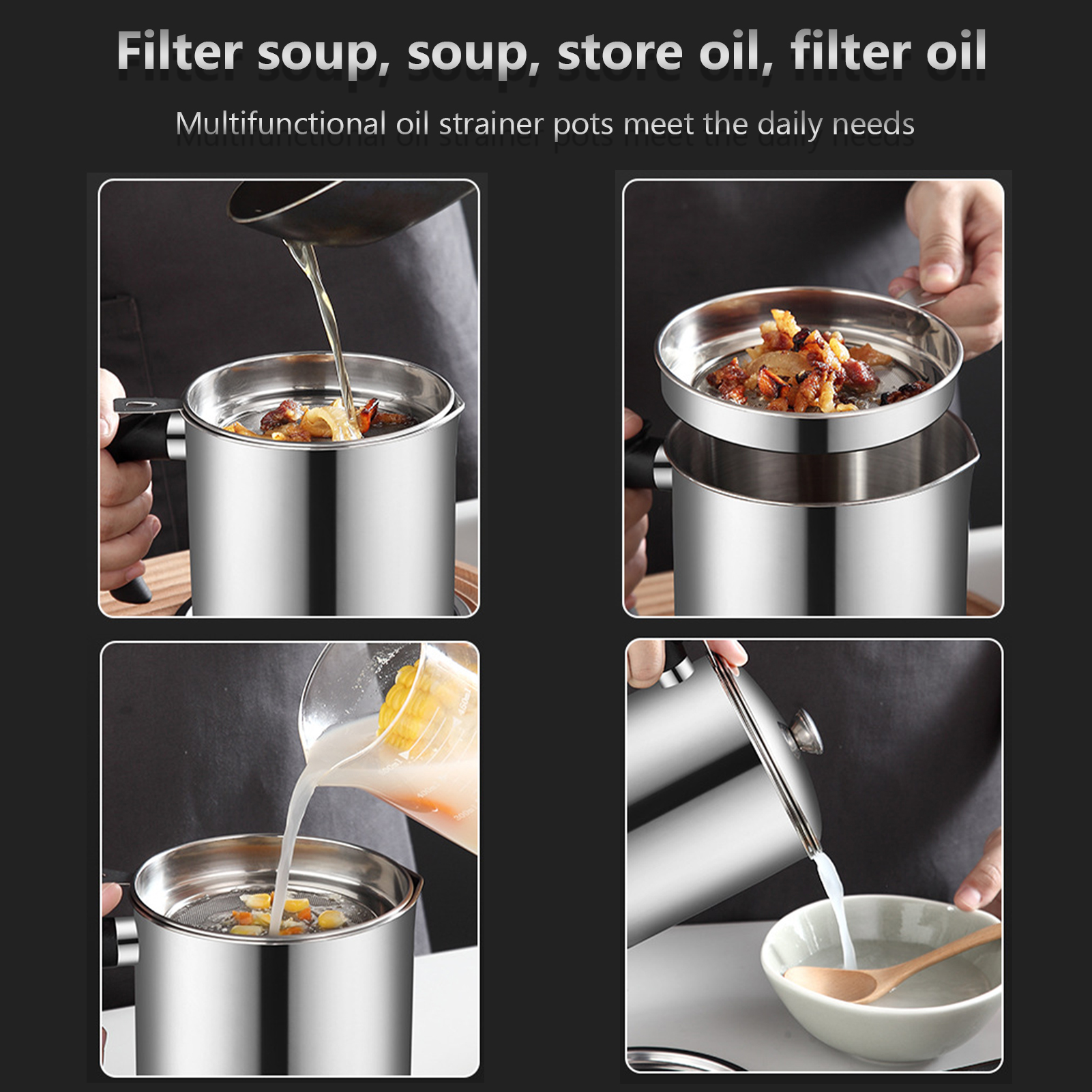Oil Strainer Pot Stainless Ste - Herb Keeper Container recensione e prezzo