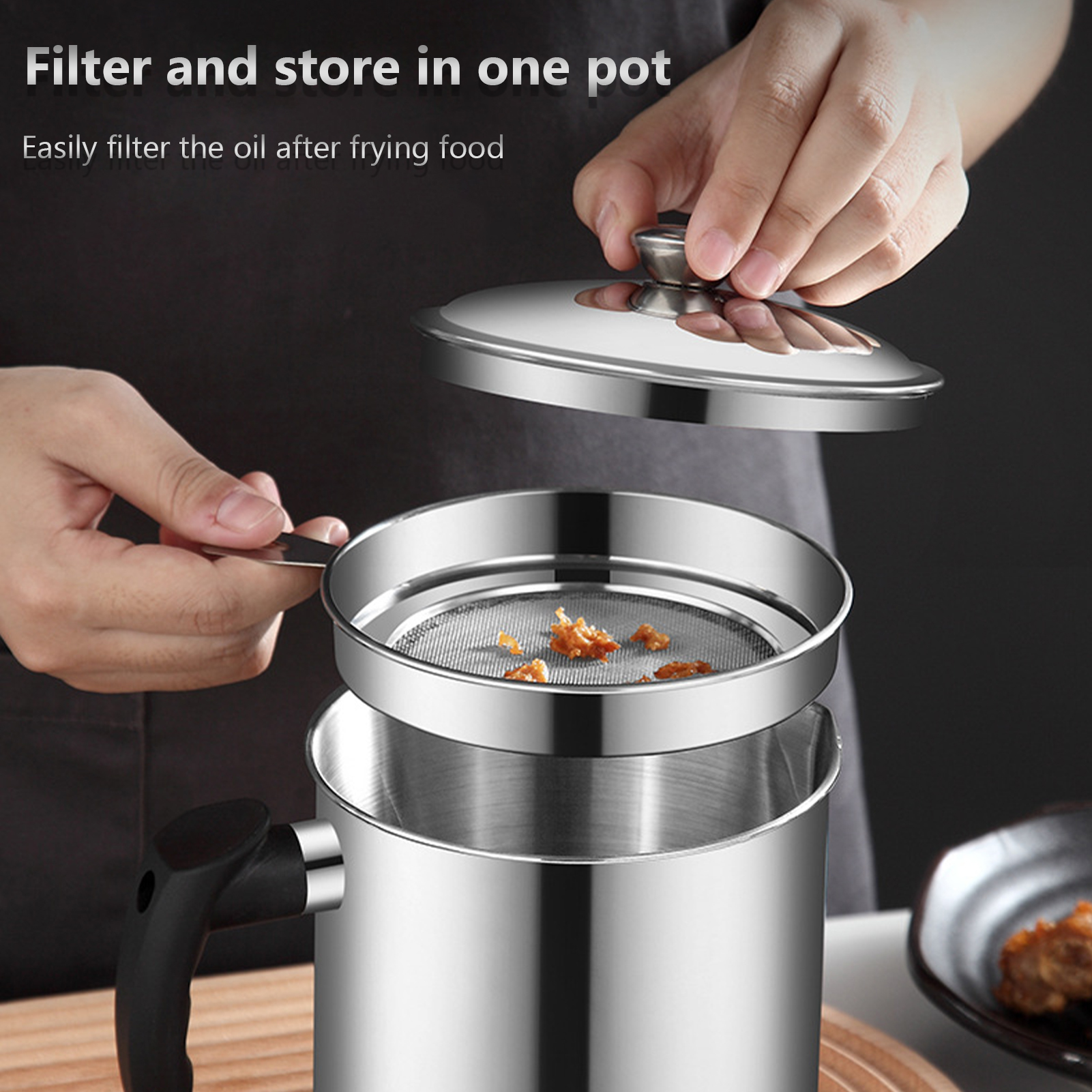 Oil Strainer Pot Stainless Ste - Herb Keeper Container recensione e prezzo