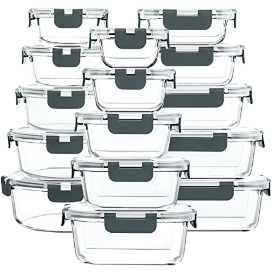 30 Pieces Glass Food Storage C - Food Storage Glass Set recensione e prezzo