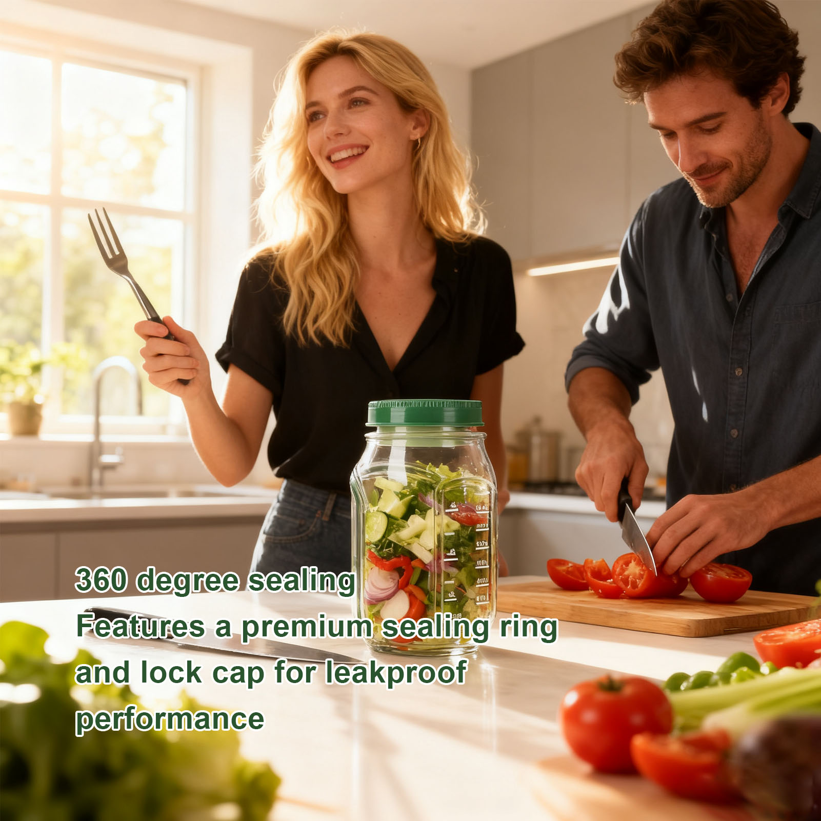 Salad Jar Side Open Plastic Le - Herb Keeper Container recensione e prezzo