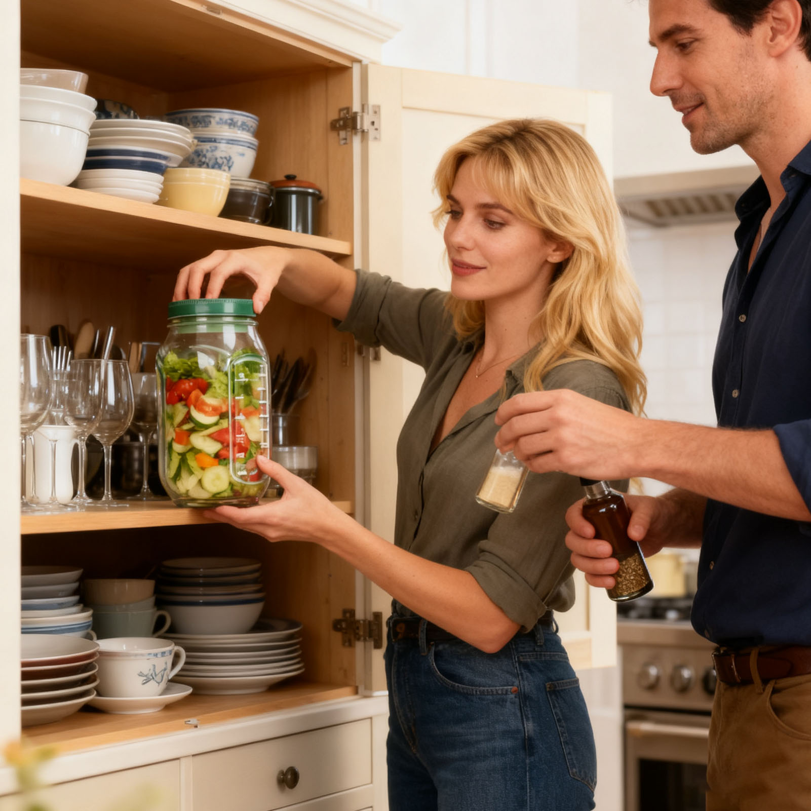 Salad Jar Side Open Plastic Le - Herb Keeper Container recensione e prezzo