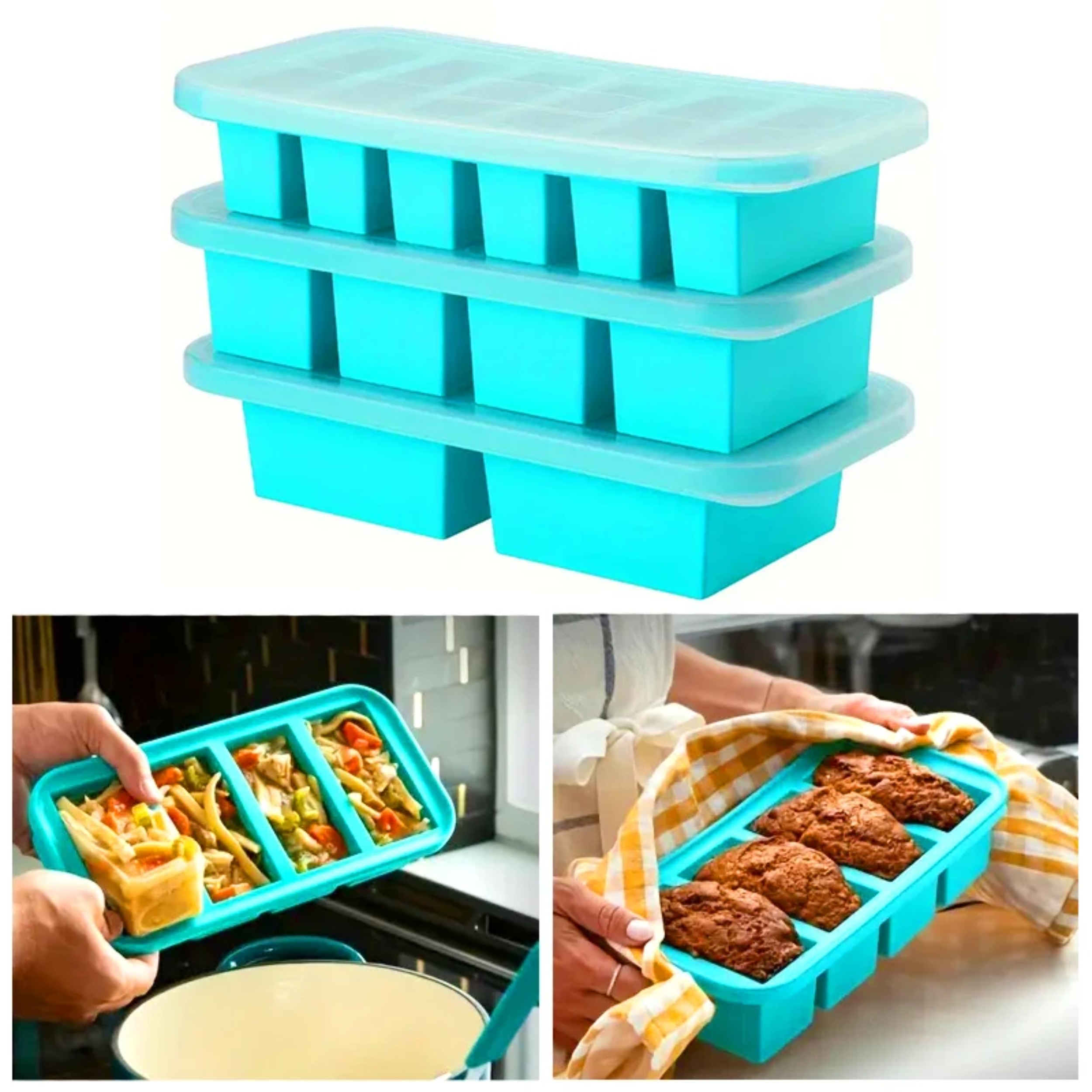 1PC 2/4/6Grid Silicone Freezer - Food Storage Cabinet recensione e prezzo