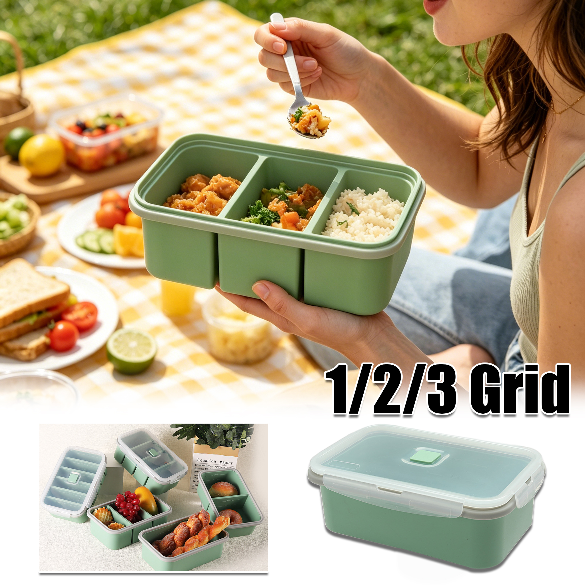 Reusable Large Divided Silicon - Food Storage With Dividers recensione e prezzo