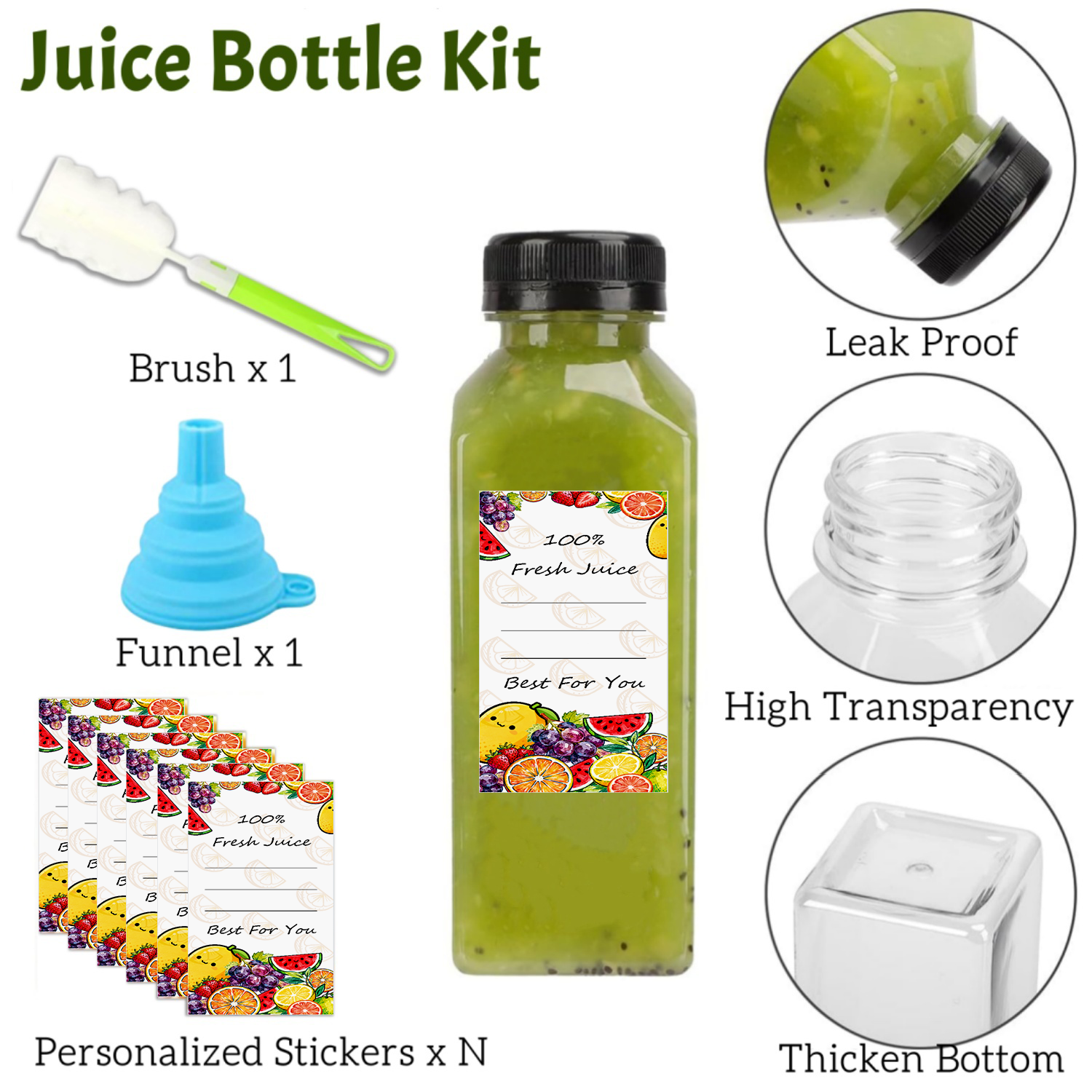 20-80pcs Plastic Juice Bottles - Food Storage Jar Labels recensione e prezzo