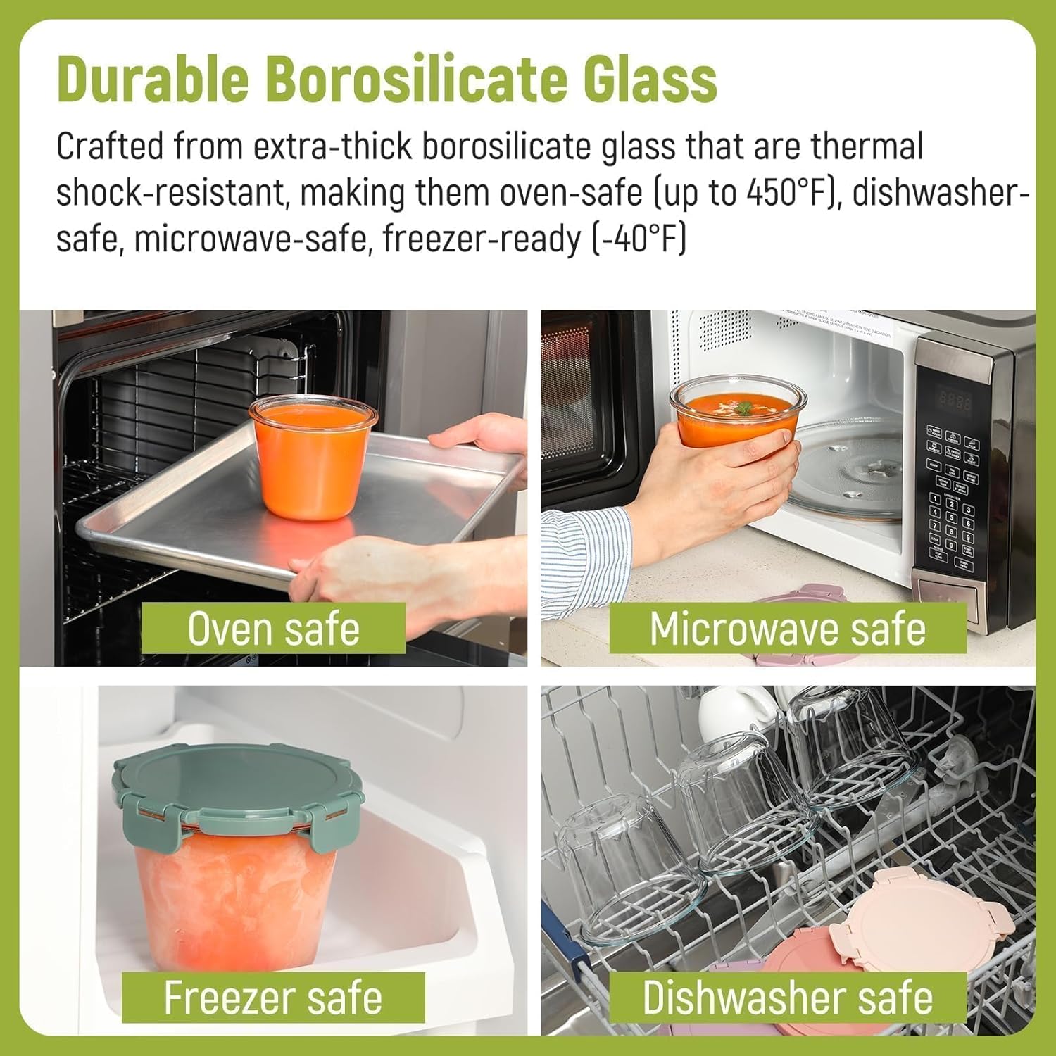 [UPGRADED LID] 6 Sets 3 Cup/24 - Food Storage Glass Set recensione e prezzo