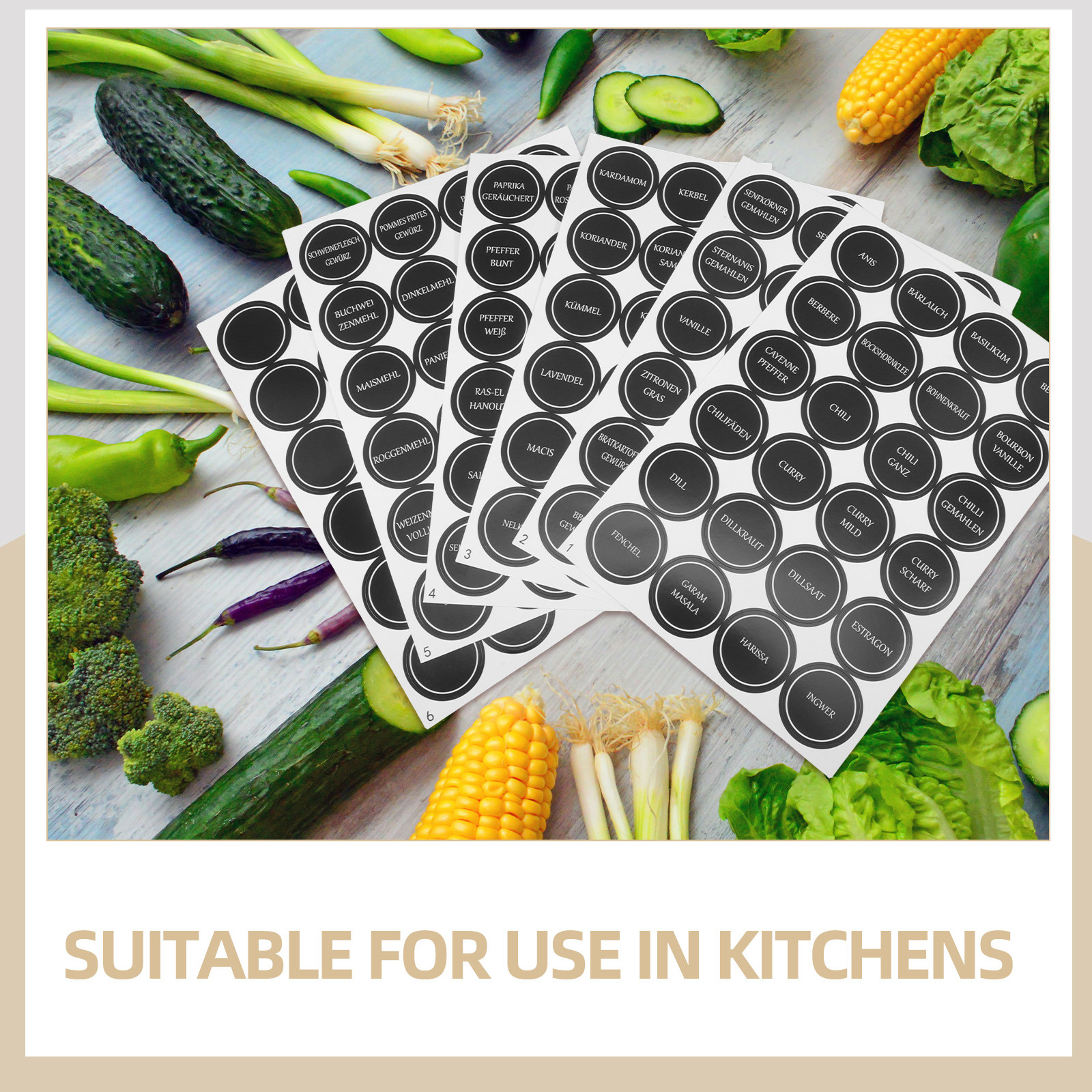 6 Sheets Round Spice Jar Label - Food Storage Jar Labels recensione e prezzo