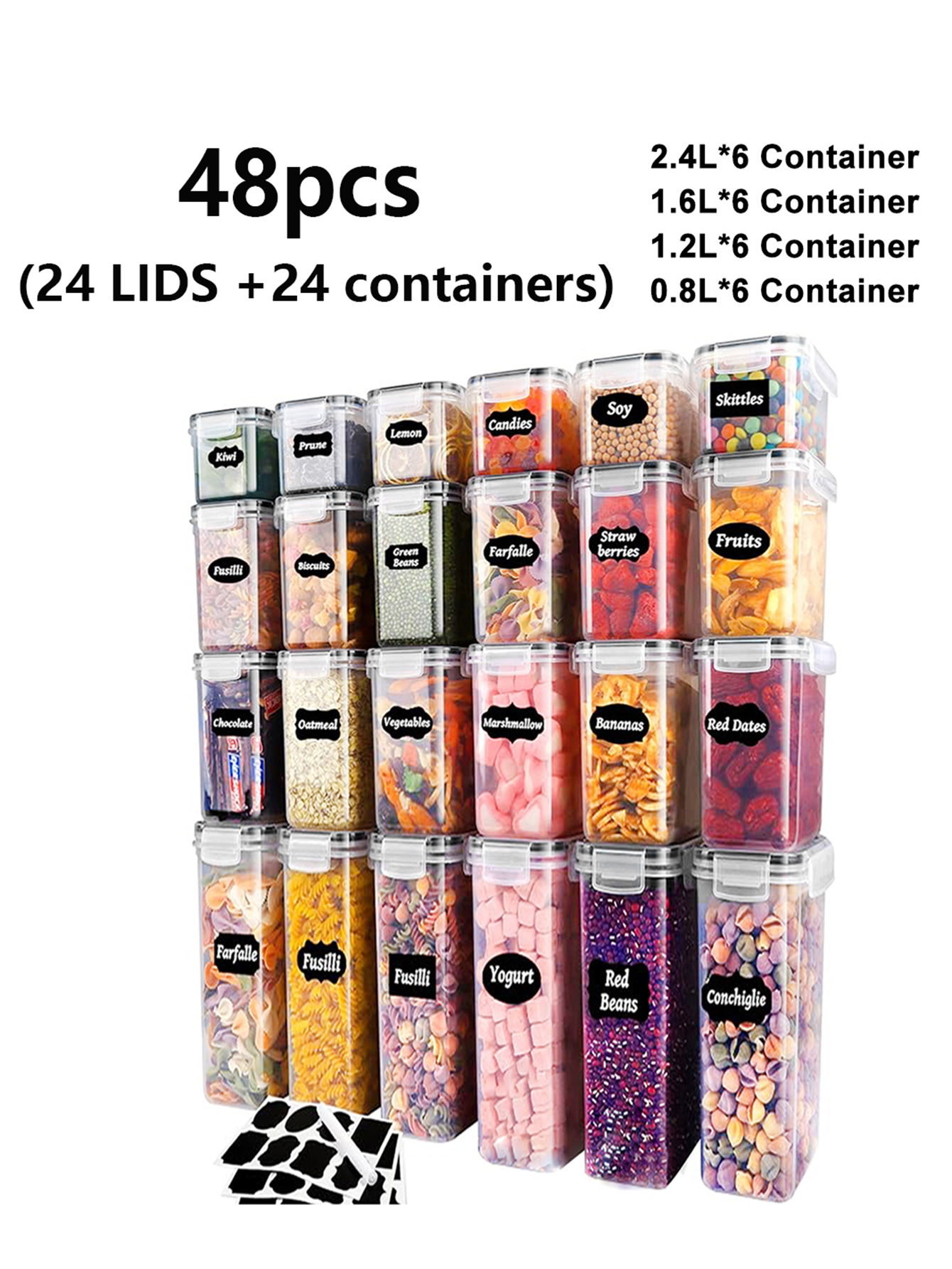 48pcs,Sealed food storage cont - Food Storage Jar Labels recensione e prezzo