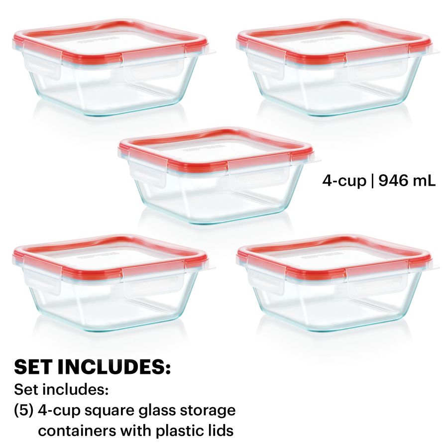 Freshlock 5Pack, 4 Cup Glass F - Food Storage Glass Set recensione e prezzo
