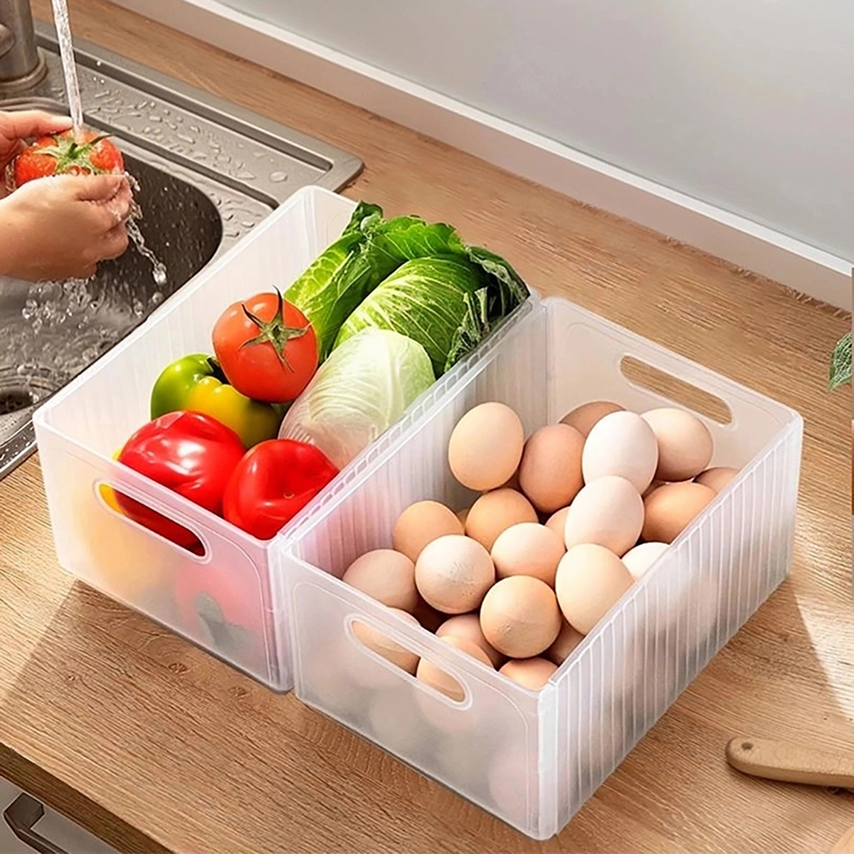 Foldable Plastic Fruit Vegetab - Food Storage With Dividers recensione e prezzo